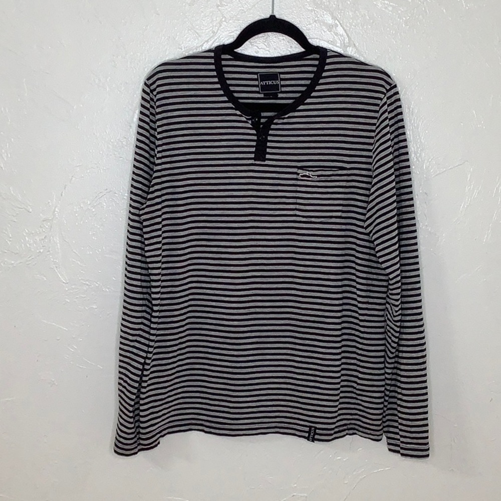 ATTICUS stripes long sleeves t shirt size large men EUC